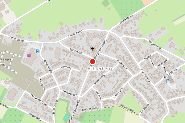 Brandweer-melding op Achterbergsestraatweg, Rhenen op 28 juni, kaart-overzicht