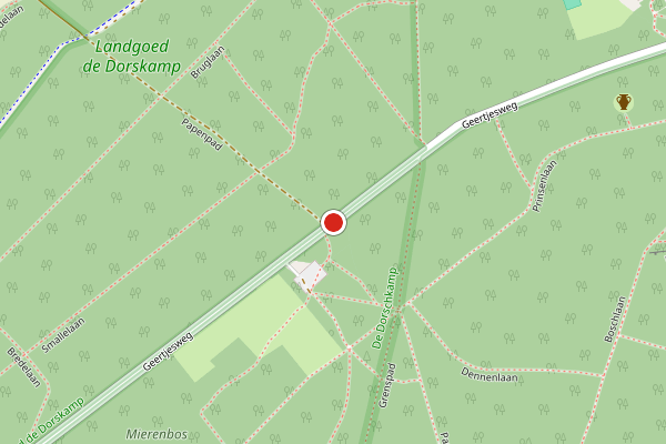 Brandweer-melding op Geertjesweg, Wageningen op 28 juni, kaart-overzicht