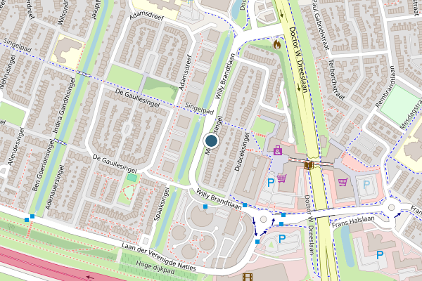 Politie-melding op Monnetsingel, Ede op 1 juli, kaart-overzicht