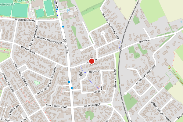 Brandweer-melding op Mielweg, Lunteren op 1 juli, kaart-overzicht