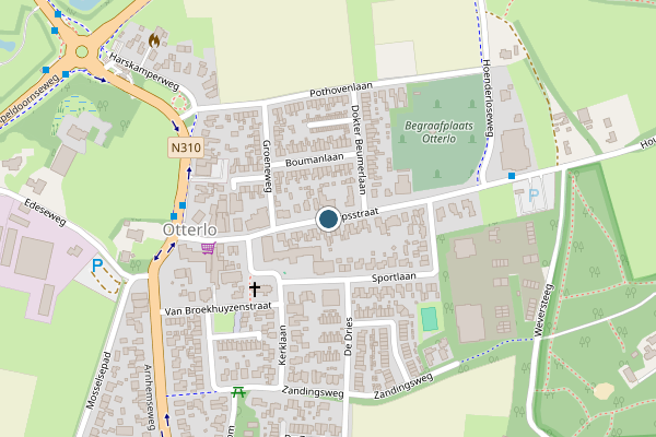 Politie-melding op Dorpsstraat, Otterlo op 3 juli, kaart-overzicht