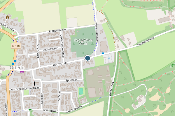 Politie-melding op Dorpsstraat, Otterlo op 3 juli, kaart-overzicht