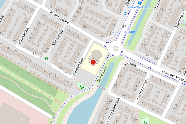 Brandweer-melding op Spinozastate, Ede op 3 juli, kaart-overzicht
