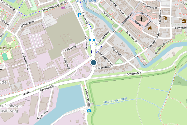 Politie-melding op Havenafweg, Wageningen op 7 mei, kaart-overzicht