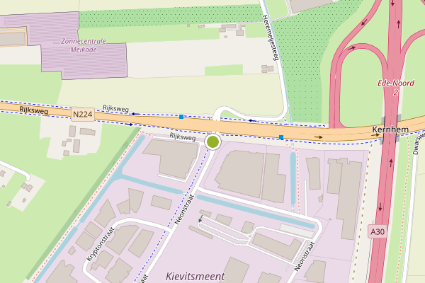 Ambulance-melding op Argonstraat, Ede op 6 juli, kaart-overzicht