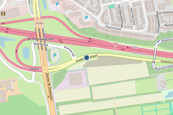 Politie-melding op Hoekelumselaan, Bennekom op 8 mei, kaart-overzicht