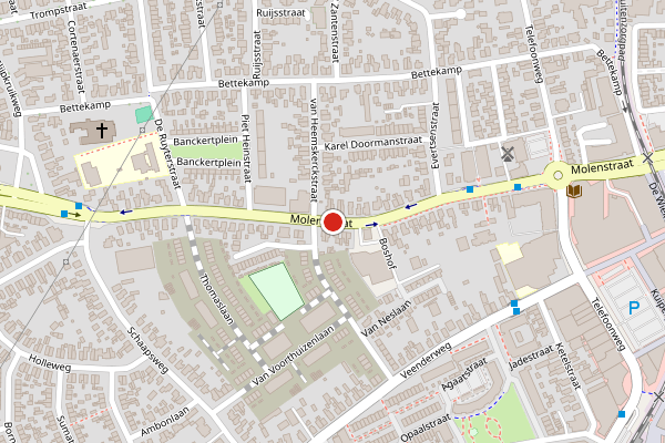 Brandweer-melding op Molenstraat, Ede op 7 juli, kaart-overzicht