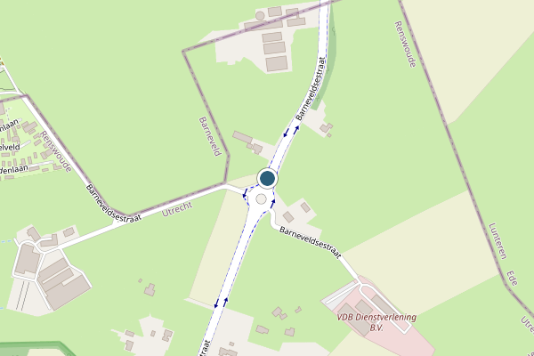 Politie-melding op Barneveldsestraat, Renswoude op 9 juli, kaart-overzicht