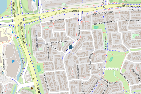Politie-melding op Rembrandtlaan, Ede op 8 mei, kaart-overzicht