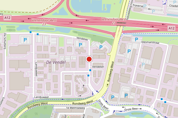 Brandweer-melding op Vendelier, Veenendaal op 9 juli, kaart-overzicht