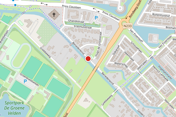 Brandweer-melding op Benedeneind, Veenendaal op 11 juli, kaart-overzicht