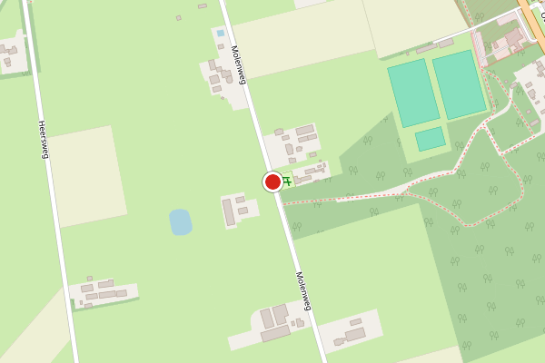 Brandweer-melding op Molenweg, Harskamp op 11 juli, kaart-overzicht
