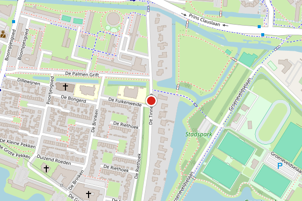 Brandweer-melding op De Tinneweide, Veenendaal op 12 juli, kaart-overzicht