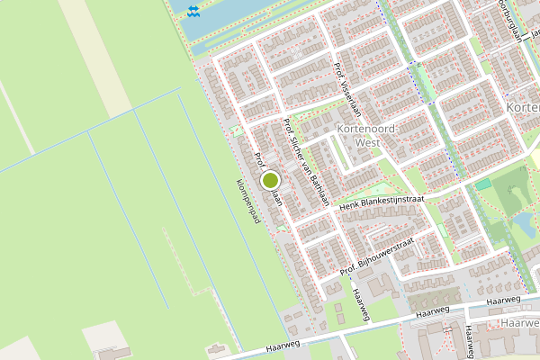 Ambulance-melding op Prof. Grijnslaan, Wageningen op 14 juli, kaart-overzicht