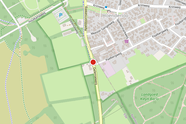 Brandweer-melding op Hoenderloo, Ede op 15 juli, kaart-overzicht