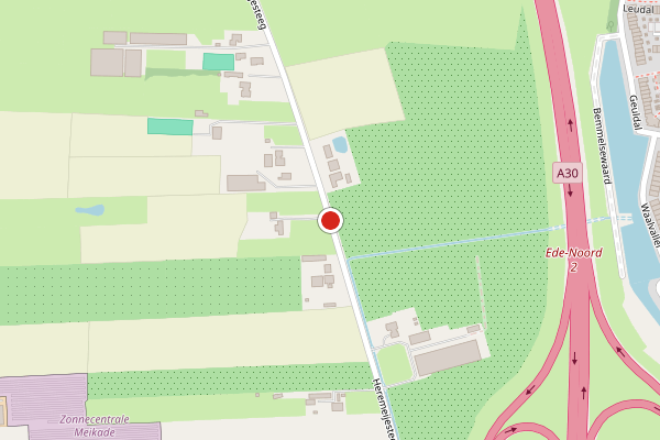 Brandweer-melding op Heremeijesteeg, Ede op 17 juli, kaart-overzicht
