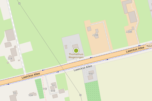 Ambulance-melding op Lawickse Allee, Wageningen op 10 mei, kaart-overzicht