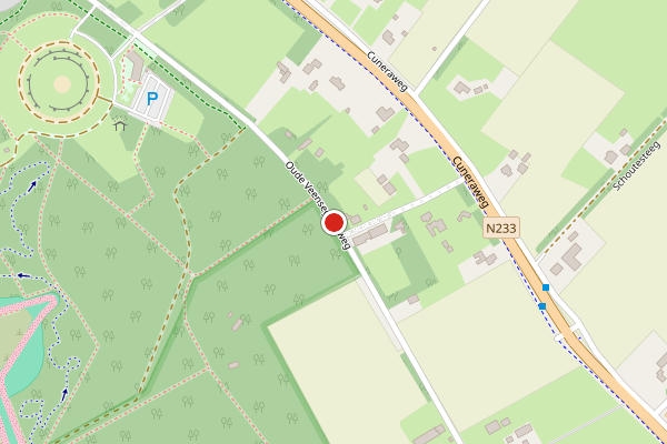 Brandweer-melding op Oude Veensegrindweg, Rhenen op 22 juli, kaart-overzicht