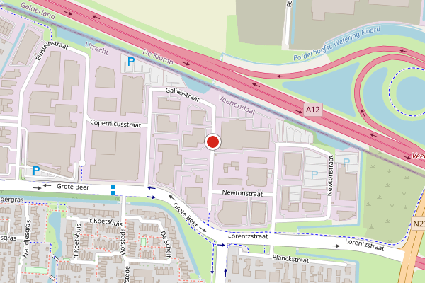 Brandweer-melding op Galileistraat, Veenendaal op 23 juli, kaart-overzicht