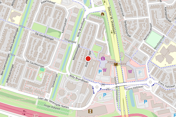 Brandweer-melding op Dubceksingel, Ede op 24 juli, kaart-overzicht