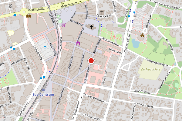 Brandweer-melding op Achterdoelen, Ede op 24 juli, kaart-overzicht