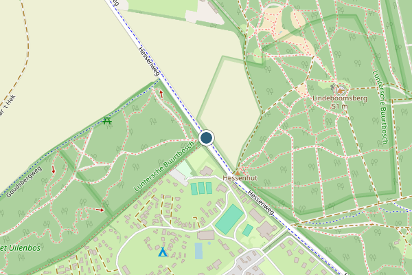 Politie-melding op Hessenweg, Lunteren op 25 juli, kaart-overzicht