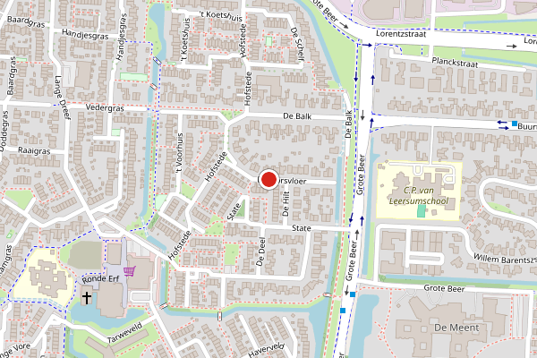 Brandweer-melding op De Dorsvloer, Veenendaal op 25 juli, kaart-overzicht