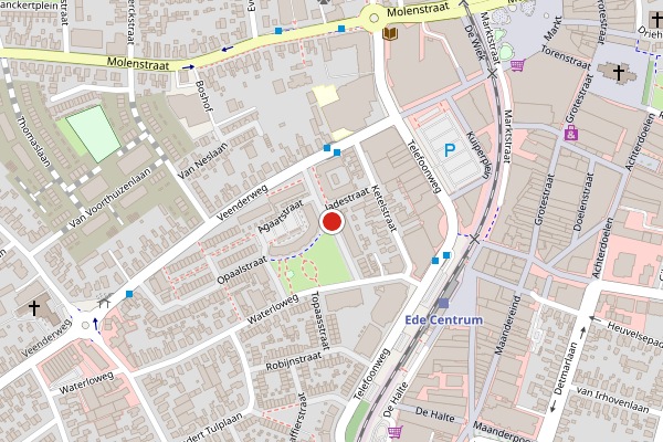 Brandweer-melding op Jadestraat, Ede op 25 juli, kaart-overzicht