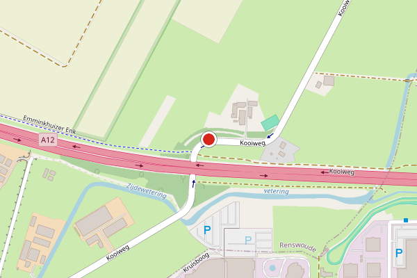 Brandweer-melding op Kooiweg, Renswoude op 27 juli, kaart-overzicht