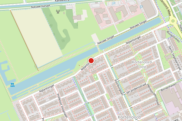 Brandweer-melding op Nijlantsingel, Wageningen op 28 juli, kaart-overzicht