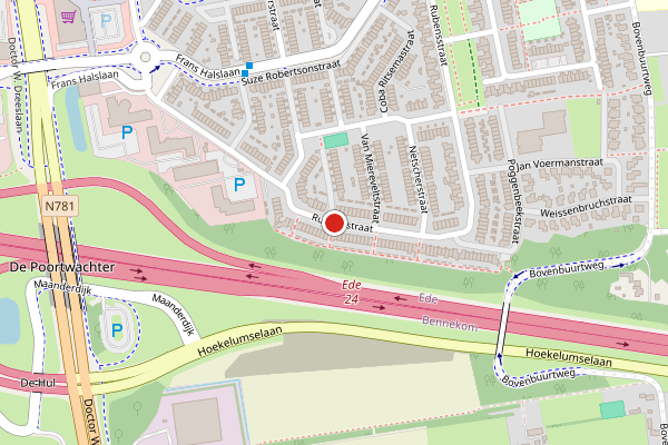 Brandweer-melding op Rubensstraat, Ede op 18 mei, kaart-overzicht