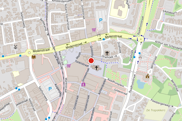 Brandweer-melding op Grotestraat, Ede op 1 augustus, kaart-overzicht