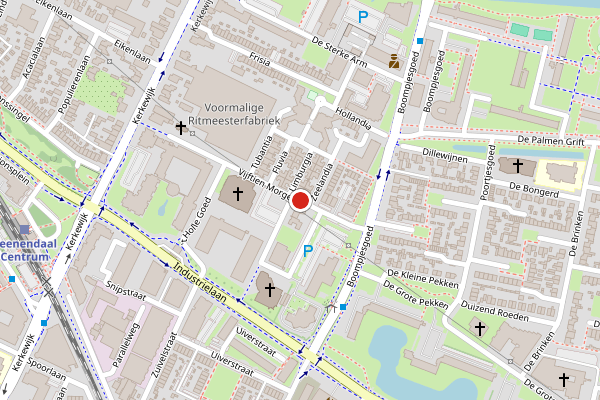 Brandweer-melding op Vijftien Morgen, Veenendaal op 1 augustus, kaart-overzicht
