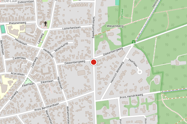 Brandweer-melding op Selterskampweg, Bennekom op 1 augustus, kaart-overzicht