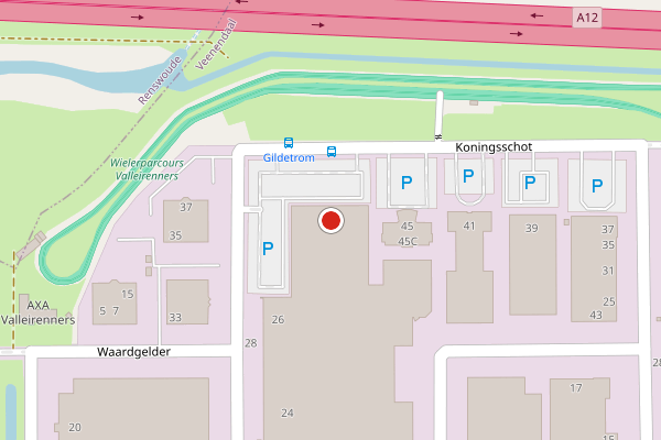 Brandweer-melding op Koningsschot, Veenendaal op 2 augustus, kaart-overzicht