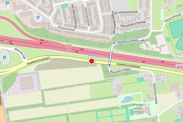 Brandweer-melding op Hoekelumselaan, Bennekom op 2 augustus, kaart-overzicht