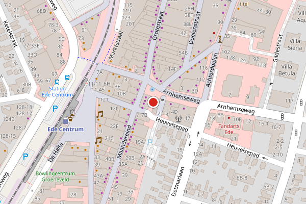 Brandweer-melding op Arnhemseweg, Ede op 3 augustus, kaart-overzicht
