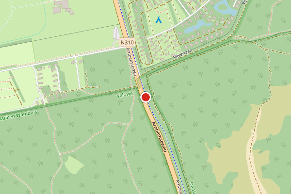 Brandweer-melding op Arnhemseweg, Otterlo op 3 augustus, kaart-overzicht