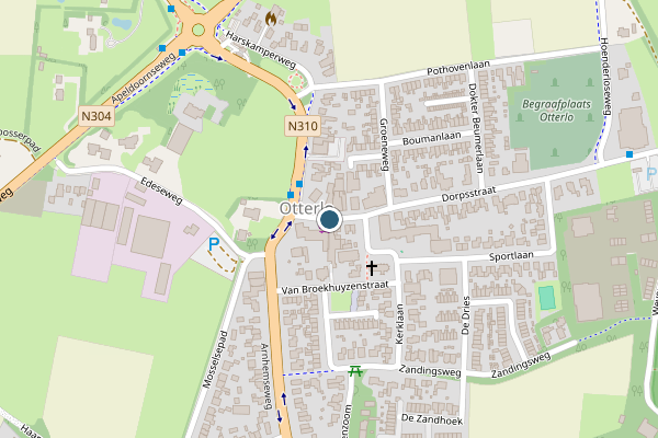 Politie-melding op Dorpsstraat, Otterlo op 20 mei, kaart-overzicht