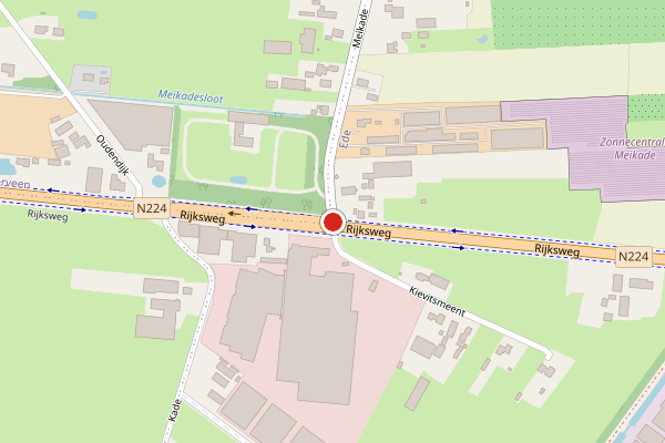 Brandweer-melding op Meikade, Ederveen op 21 mei, kaart-overzicht