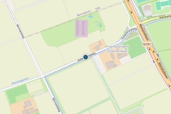 Politie-melding op Kielekampsteeg, Wageningen op 22 mei, kaart-overzicht