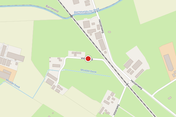 Brandweer-melding op Vitterweg, Lunteren op 24 mei, kaart-overzicht