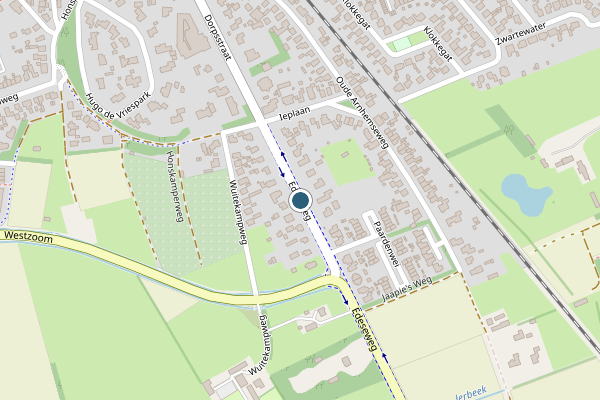 Politie-melding op Edeseweg, Lunteren op 22 mei, kaart-overzicht