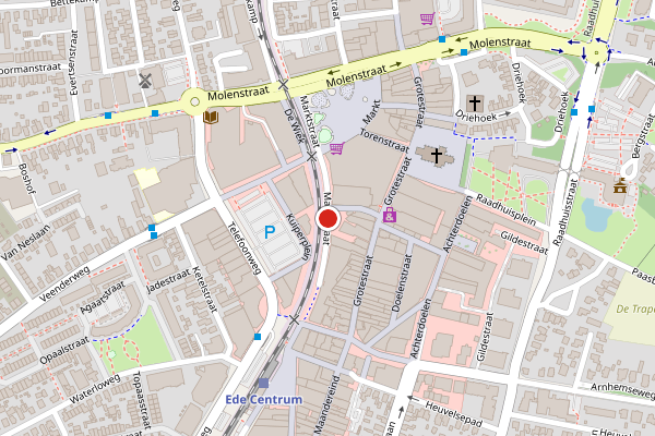 Brandweer-melding op Marktstraat, Ede op 30 mei, kaart-overzicht