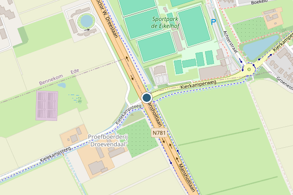 Politie-melding op Kierkamperweg, Bennekom op 30 mei, kaart-overzicht