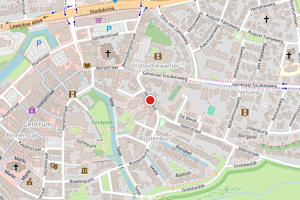 Brandweer-melding op Veerstraat, Wageningen op 2 juni, kaart-overzicht