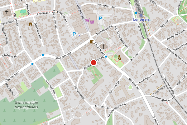 Brandweer-melding op Roskammersteeg, Lunteren op 8 juni, kaart-overzicht