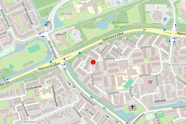 Brandweer-melding op Tarthorst, Wageningen op 10 juni, kaart-overzicht