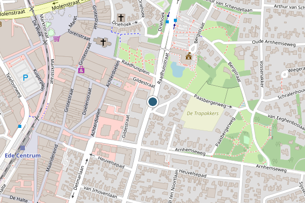 Politie-melding op Raadhuisstraat, Ede op 10 juni, kaart-overzicht