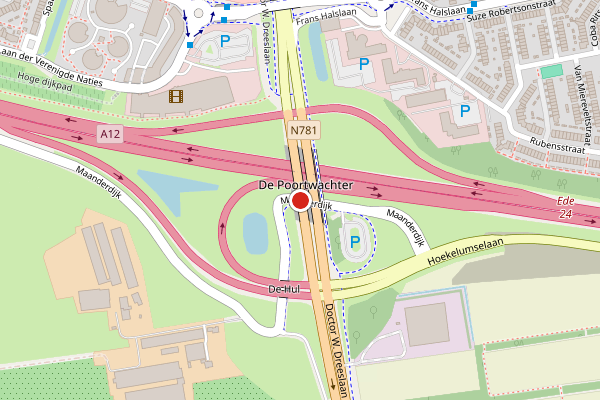 Brandweer-melding op Maanderdijk, Bennekom op 11 juni, kaart-overzicht